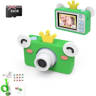 Kids Camera, 32MP 1080P Digital Camera Kids with 2 Inch IPS Touchable Screen, 32GB TF Card, Gift for