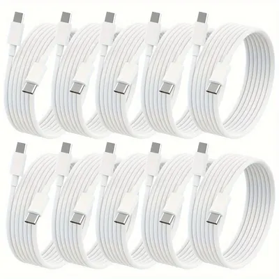 10 Pack 6.6ft (60W/3.1A) USB C to USB C Cable Type C Fast Charging Cable for iPhone 15/15 Pro/15