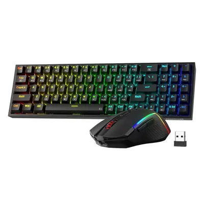 Redragon BS136 Gaming Keyboard & Mouse Combo, 75% K628 Tri-Mode Wireless RGB Mechanical Keyboard and