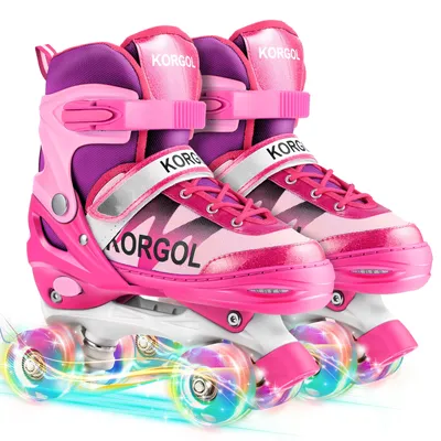 Adjustable Roller Skates for Girls and Women, All 8 Wheels of Girl's Skates Shine, Safe and Fun