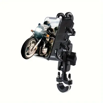 Motorcycle Phone Mount Holder,Bike Phone Holder Handlebar Clamp,Shock Absorption and Shockproof