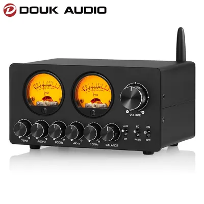 Douk Audio EQ5 PRO Mini 5-Band EQ Preamp Stereo Bluetooth Equalizer Home Desk Audio Processor with