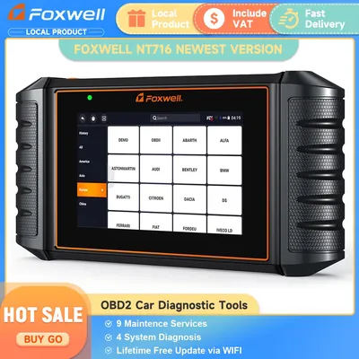 FOXWEL NT716 OBD2 Automotive Scanner ABS SRS Transmission Engine System Code Reader Oil BMS DPF ABS 9 Reset Car Diagnostic Tool