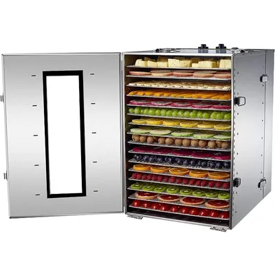 Large Commercial Food Dehydrator 16 Trays Food Dryer Stainless Steel 100-200F Temperature Control