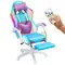 Gaming Chair with Massage and LED Lights Ergonomic Video Game Chairs with Footrest High Back