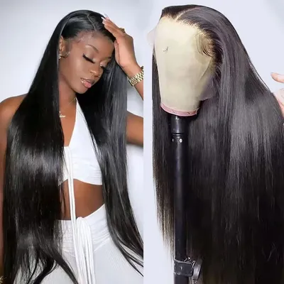 200 Density 13x4 13x6 Full Frontal 360 HD Transparent Lace Natural Straight 5x5 Closure Human Hair