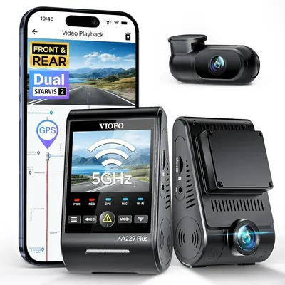 Dash Cam Front and Rear, Dual STARVIS 2 Sensors, 2 Channel HDR, 1440P+1440P Voice Control Car Dash