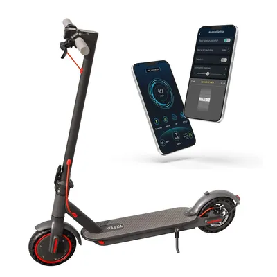 Electric Scooter 8.5" Solid Tires 350W Motor Up to 20-23 Miles Range 19 Mph Speed Portable Folding