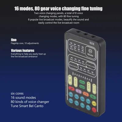 I9 Voice Changer Set Multifunction Portable Recording Sound Card for Game Recording Computer Voice