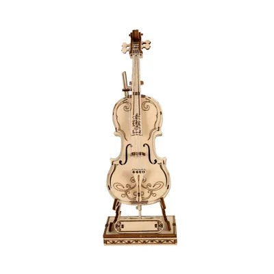 violin Model DIY 3D Wooden Puzzle Building Block Kits Assembly Toy Birthday Gift For Kids Adult Home