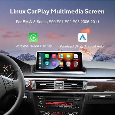 Linux Wireless Apple CarPlay Android Auto HiCar For BMW 3 Series E90 E91 E92 E93 2005~2012 Upgrade