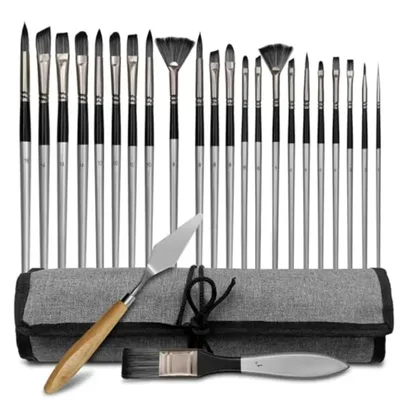 Paint Brushes Acrylic Paint Brushes Paint Brush Set of 24 Pcs for Acrylic PaintingOil Paint