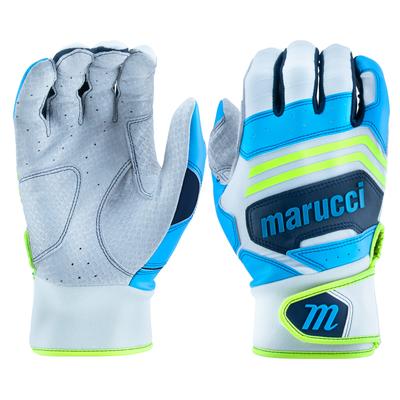 Marucci Fuzn Pro Adult Batting Gloves White/Teal/Navy