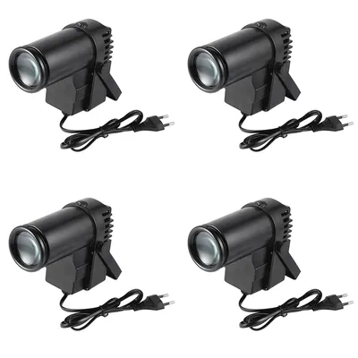 U'King 4PCS Mini RGBW LED Pinspot Light DMX512 Colorful Spotlight Beam Stage Light for DJ Party Disco Mirror Ball Pin Spot Light