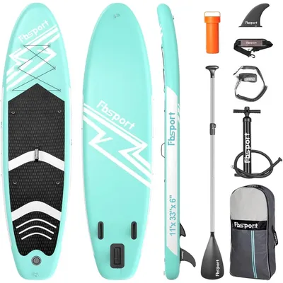 11' Premium Stand Up Paddle Board, Yoga Board with Durable SUP Accessories & Carry Bag | Wide