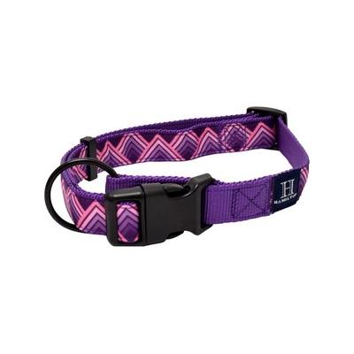 Hamilton A Day Together Ribbon Overlay Nylon Standard Dog Collar, Purple Triangle, Medium/Large: 18 to 26-in neck, 1-in wide