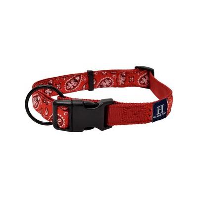 Hamilton A Day Together Ribbon Overlay Nylon Standard Dog Collar, Red Bandana, Small/Medium: 12 to 18-in neck, 5/8-in wide