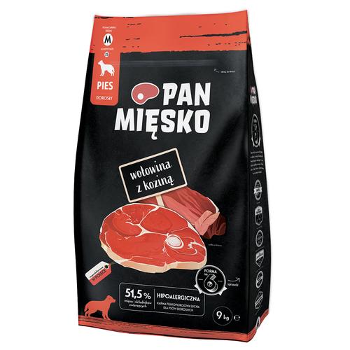 9kg Pan Mięsko Medium Rind mit Ziegenfleisch Hundefutter trocken