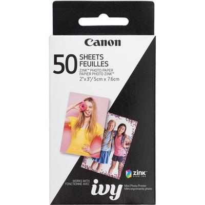 Canon Zero Ink (ZINK) Photo Paper - White - 2" x 3" - Glossy - 1 / Each - 50 - Smudge-free, Water Resistant, Tear Resistant (CNMZINCPAPER50) Each Cano