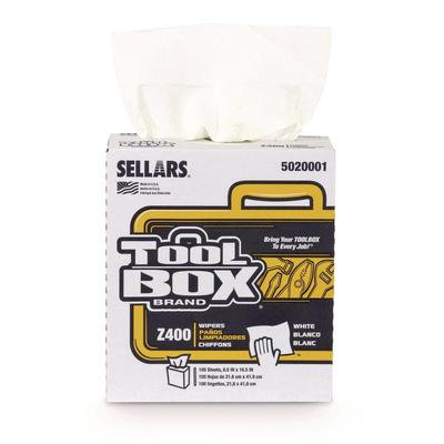 TOOLBOX Z400 Interfold Pop-Up Wipers, 1-Ply, 8.5 x 16.5, White, 8/Carton (SLR5020001) Case of 8 TOOLBOX® Perforated Roll & Hand Towels