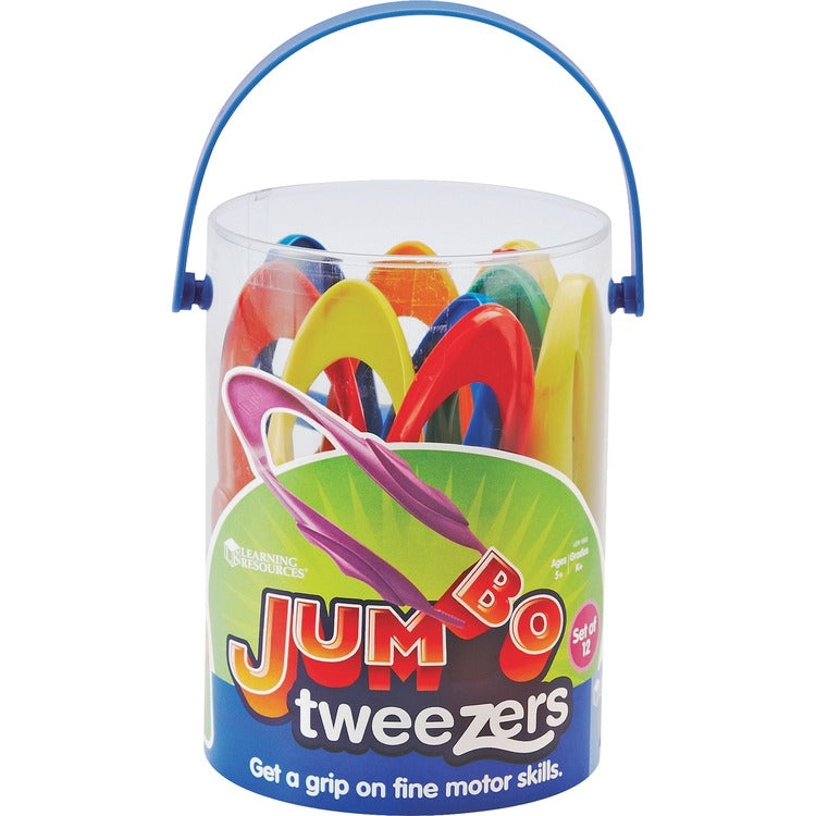 Learning Resources Jumbo Tweezers Set, 12Pcs, 6 Colors (LRNLER1963) Each Learning Toy