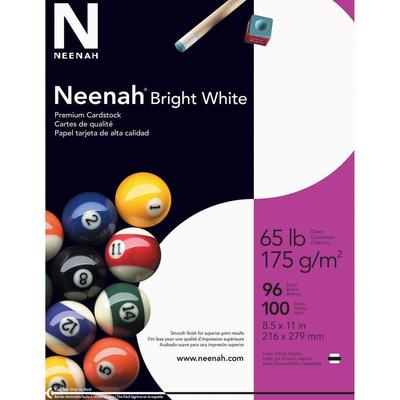 Neenah Cardstock Paper, 65 lb., 8-1/2"x11", 100/Pack, White (WAU91901) Each Neenah Paper Printable Multipurpose Card Stock