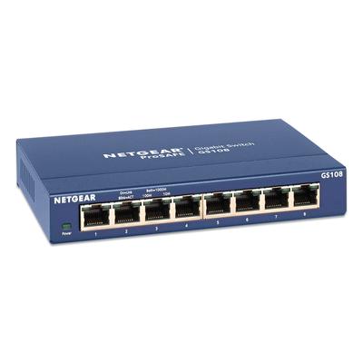 NETGEAR Unmanaged Gigabit Ethernet Switch, 16 Gbps Bandwidth, 192 KB Buffer, 8 Ports (NGRGS108400NAS) Each NETGEAR® Switches
