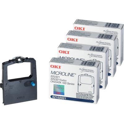 Oki Matrix Nylon Printer Ribbons for Microline, 4/BD, Black (OKI52102001BD) Pack of 4 Oki® Ribbon Cartridge