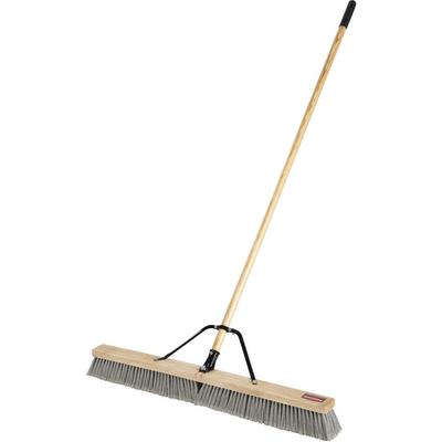 Rubbermaid Commercial Push Broom, 3" Fine Pet Bristles, 36"W, 1-1/8" Dia Handle (RCP2040049) Each Rubbermaid® Commercial Manual Broom