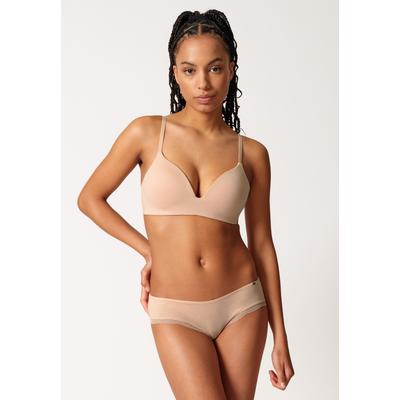Triangel-BH SKINY "Classicotton", Damen, Gr. 80, Cup A, beige, Obermaterial: 94% Baumwolle, 6% Elasthan. Spitze: 85% Polyamid, 15% Elasthan, casual, BHs, Feine Spitze am hinteren Unterbrustband Image