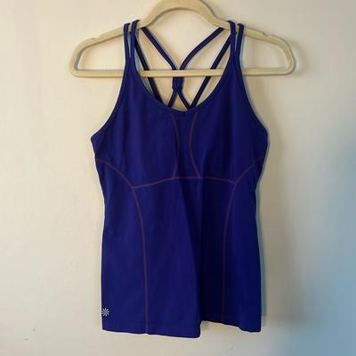 Athleta Tops | Athleta Women’s Racerback Tank Athletic Yoga Top With Built In Bra Purple | Color: Purple | Size: M
