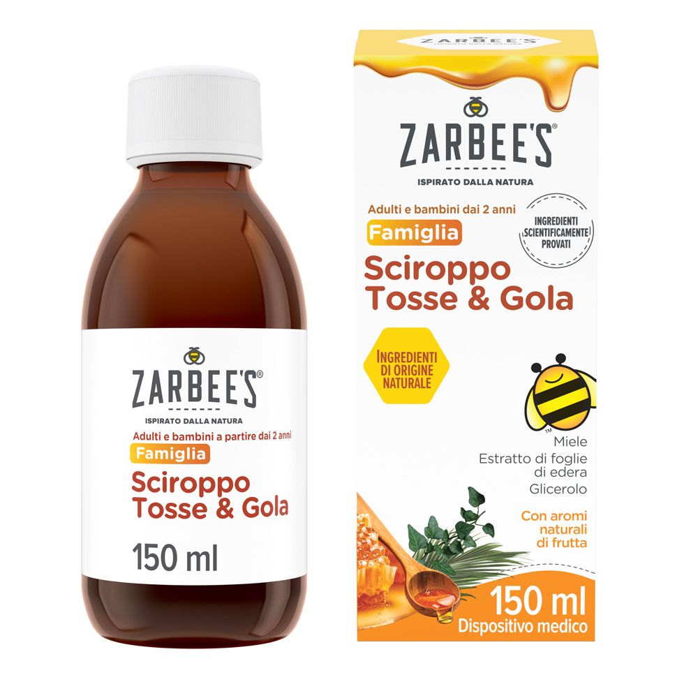 Zarbee's Sciroppo Tosse & Gola 150 ml, tosse adulti e bambini a partir