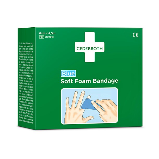 10x Cederroth Soft Foam Bandage 4,5 m x 6 cm blau Image