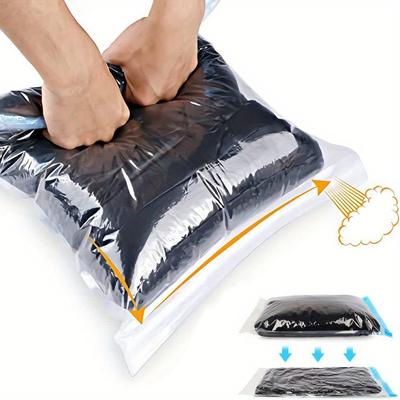 TEMU 4pcs Space-saving Bags For Travel - No Vacuum Needed, Plastic Storage Organizers With Seal, Ideal For Efficient Packing & Home Organization, Storage Bags Image
