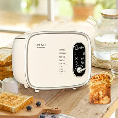 TEMU 1.2lb Bread Maker, 17-in-1 Automatic Bread Machine, Customized Automatic Programs Bread Maker, 2 Loaf Sizes, 3 Crust Colors, 15 Hours Delay Timer, 1h Keep Warm, Nonstick Baking Pan, Recipe