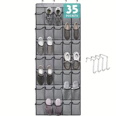 TEMU 35-pocket Over-the-door Organizer With 4 Metal Hooks, Fabric Hanging Storage Bag For Crafts, Sewing Supplies, Shoes, Snacks, And Household Items