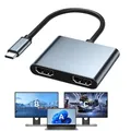 Adattatore display USB C a doppio HD 4K Convertitore compatibile da tipo C a HDMI Monitor esteso per laptop HP Lenovo Thunderbolt3/4