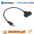 Cavo SATA a USB 3.0 per disco rigido SSD HDD esterno da 2,5 pollici Adattatore SATA 3 a 22 pin Cavo USB 3.0 / 2.0 a SATA III fino a 6 Gbp