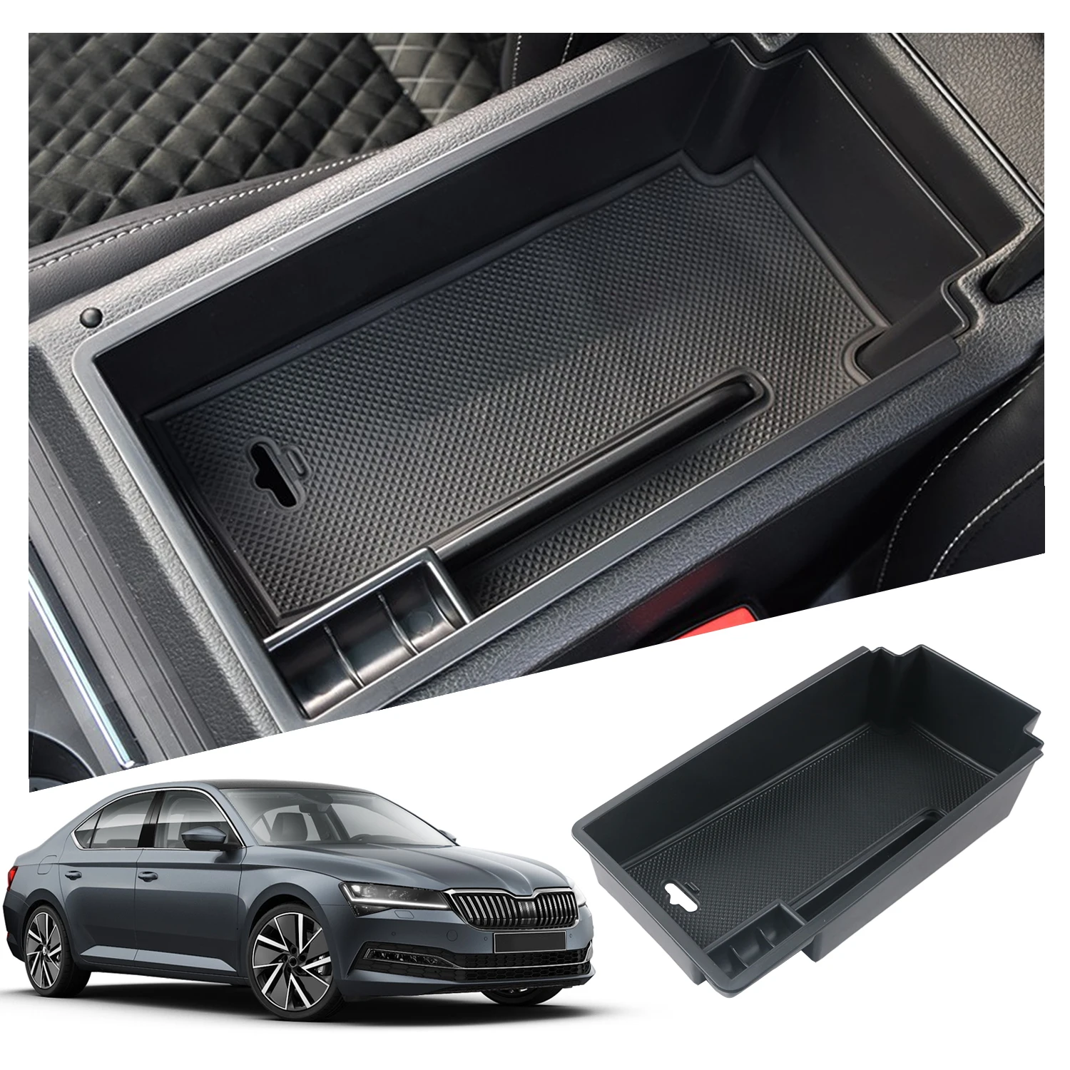 RUIYA scatola di immagazzinaggio del bracciolo dell'auto per Superb MK3 B8 2016 2017 2018 2019 2020 scatola del bracciolo di controllo centrale accessori interni Auto