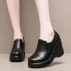 8 cm Kleine Größe 32-43 Mode Tief Mund Plattform Keile Schuhe Frauen Pumps Loafers 2025 Herbst High Heels Schuhe für Büro Mama Arbeit