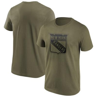 New York Rangers Fanatics Branded Iconic Preferred Logo Grafik T-Shirt - Khaki - Herren Image