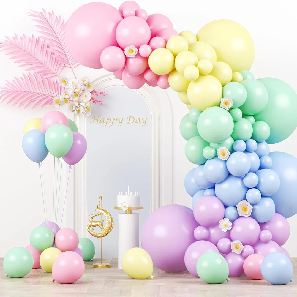 Pastellballons Girlande Kit Macaron Latex Ballon Bogen Ostern 1. Geburtstag Party Dekor Babyparty Hochzeit Globos Set Dekoration Image
