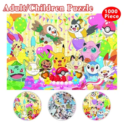 Pikachu Jigsaw Puzzle 1000 Stück Puzzle Spiel Karton Montage Puzzles für Erwachsene Pokemon Puzzle