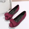 Große Größe Bogen frauen Wohnungen Vertraglich Flacher Mund Runde Kappe Flache Schuhe Für Frauen Frühling Sommer Herbst Casual Frau schuhe