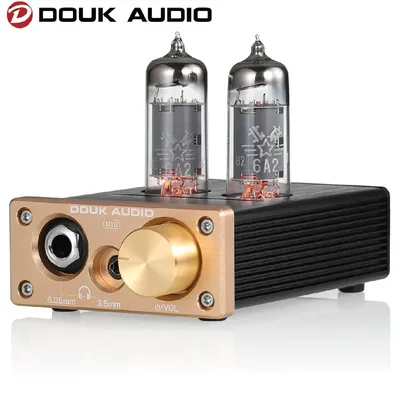 Douk Audio U10 Mini Vakuum röhre Vorverstärker Hifi Desktop 3.5/6,35mm Kopfhörer verstärker für Heim Image
