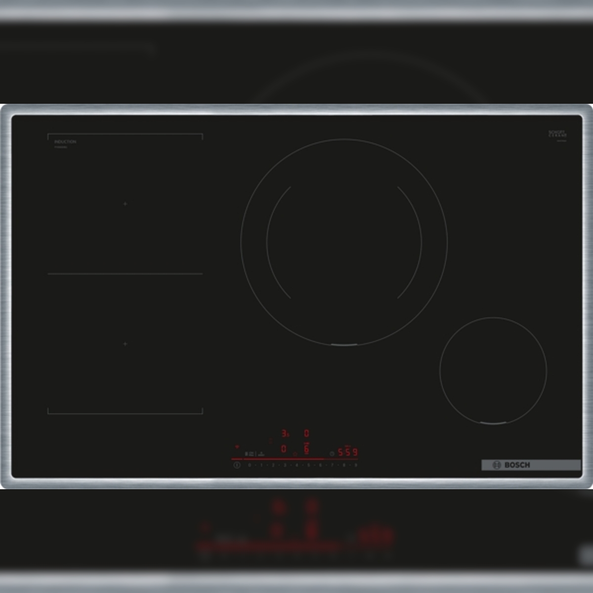 Bosch Serie 6 PVS845HB1E Induktionskochfeld, 80 cm, Schwarz, Mit Rahmen aufliegend Image