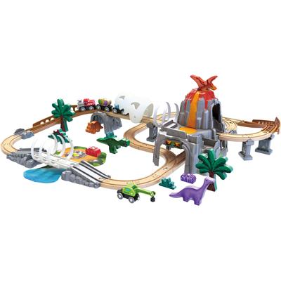 Spielzeug-Eisenbahn HAPE "Dino-Eisenbahn-Abenteuer", bunt, Spielzeugfahrzeuge, KinderB:86,0cm H:21,9cm, Holz, Kunststoff, Metall, mit Licht- und Soundfuntkion, B:86,0cm H:21,9cm Image