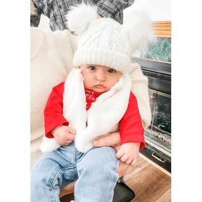 Huggalugs Fluffer Beanie Hat - Winter White, X-Small (Newborn)