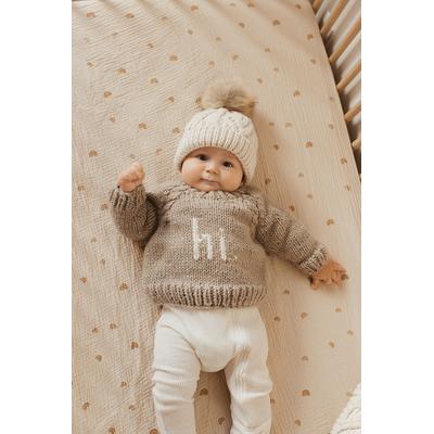 Huggalugs hi. Crew Neck Sweater - Pebble, 18-24 months