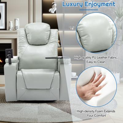 270 Degree Swivel Power Recliner Individual Seat Home Theater Recliner